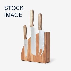 Marcellin Acacia Wood Magnetic Knife Block Wedge Quarter Circle Kitchen Storage